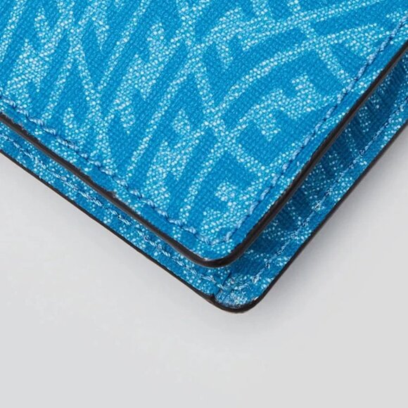 Fendi Cyber Blue Glazed Fabric FF Vertigo Baguette Belt Pouch Bag - Picture 4 of 10